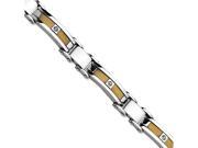 Chisel Stainless Steel Yellow Ip plated Cable with Czs Bracelet