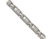 Chisel Stainless Steel Brushed Cz 8.50in Link Bracelet