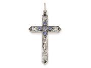 Sterling Silver September Birth Month Cross Pendant Necklace Chain Included