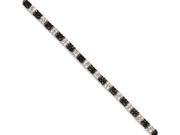 Sterling Silver 7in Black and White Cubic Zirconia Tennis Bracelet
