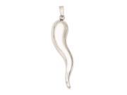 Sterling Silver Italian Horn Pendant Necklace Chain Included