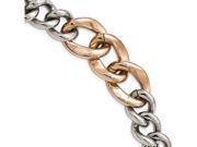 Chisel Stainless Steel Polished Rose Ip Plated 7.5inch Bracelet