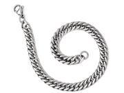 Chisel Stainless Steel Polished 9in Double Curb Chain Bracelet