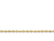 10 Inch 14k 2.5mm Bright cut Extra light Rope Chain Ankle Bracelet in 14 kt Yellow Gold