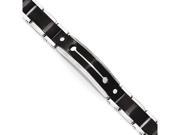 Chisel Stainless Steel Brushed and Polished Black Ip plated 8.5in Bracelet