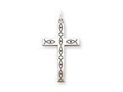 Sterling Silver Laser Designed Cross Pendant Necklace Chain Included