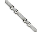 Chisel Stainless Steel Grey Carbon Fiber 8in Bracelet