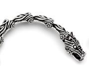 Chisel Stainless Steel Antiqued Dragon Bracelet