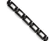 Chisel Stainless Steel Black Ip plated Polished and Satin Bracelet
