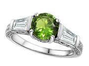 Star K Round 7mm Genuine Peridot Ring in Sterling Silver Size 5