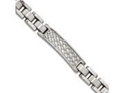 Chisel Stainless Steel Brushed and Polished Weaved Pattern Id Bracelet