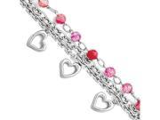 Chisel Stainless Steel Pink Agate W hearts Bracelet