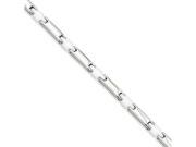 Chisel Stainless Steel and White Ceramic 7.5in Bracelet