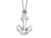 Chisel Stainless Steel Polished Anchor Necklace