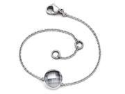 Chisel Stainless Steel Polished Grey Glass W 1in Ext Bracelet