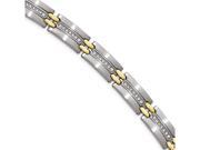 Chisel Stainless Steel Brushed and Polished Yellow Ip Cz 8.75in. Link Bracelet