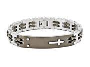 Chisel Stainless Steel Black Ip plated 8.5in Id Bracelet