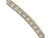 Chisel Stainless Steel Polished Yellow Ip CZ 8.50in Link Bracelet