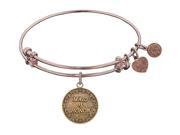 Angelica Collection Antique Pink Stipple Finish Brass maid Of Honor Expandable Bangle