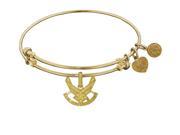 Angelica Collection Brass with Yellow Finish U.S. Air Force Symbol Expandable Bangle