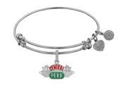 Angelica Collection Brass with White Finish Friends Central Perk Expandable Bangle