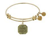 Angelica Collection Antique Yellow Stipple Finish Brass dream Believe Achieve Expandable Bangle