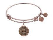 Angelica Collection Antique Pink Stipple Finish Brass aunt Expandable Bangle