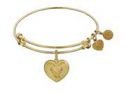 Angelica Collection Brass with Yellow Finish Proud Wife U.S. Air Force Heart Shaped Expandable Bangle