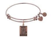 Angelica Collection Brass with Pink Finish Proud Daughter U.S. Army Expandable Bangle
