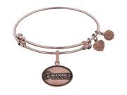 Angelica Collection Brass with Pink Finish U.S. Marines the Few. the Proud. Expandable Bangle