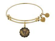 Angelica Collection Brass with Yellow Finish Proud Daughter U.S. Air Force Expandable Bangle