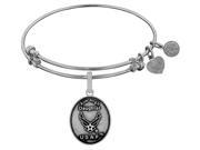 Angelica Collection Brass with White Finish Aim High Daughter U.S. Air Force Expandable Bangle
