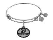 Angelica Collection Brass with White Finish U.S. Marine Reserve Expandable Bangle