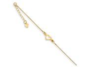 9 Inch 14k Adjustable Heart Anklet Smaller Ankles in 14 kt Yellow Gold