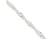 Sterling Silver D c and Polished Anklet