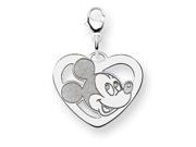 Disney Mickey Heart Lobster Clasp Charm in Sterling Silver