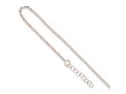 Sterling Silver Polished Rolo Chain W 1in Ext. Anklet