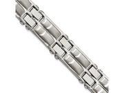 Chisel Stainless Steel Polished and Brushed 8.5in Link Bracelet