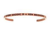 Intuition Stainless Steel Pink Finish every Ending Is a New BeginningCuff Bangle