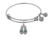 Brass with White Finish Enamel Flip Flop Charm for Angelica Collection Bangle