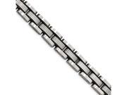 Chisel Stainless Steel Brushed Textured Black Ip W .50in Ext. Link Bracelet