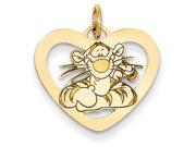 Disney Tigger Heart Charm in 14 kt Yellow Gold