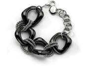 Chisel Stainless Steel Black Ceramic Link Bracelet