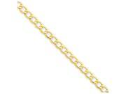 8 Inch 14k 5.25mm Semi solid Curb Link Chain Bracelet in 14 kt Yellow Gold
