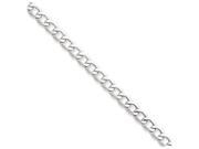 7 Inch 14k White Gold 5.25mm Semi solid Curb Link Chain Bracelet