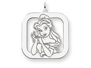 Disney Belle Square Charm in Sterling Silver