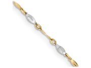 10 Inch 14k Two tone Polished W 1 Ext. Anklet in 14 kt Two Tone Gold