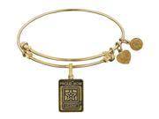 Angelica Collection Brass with Yellow Finish Proud Mom U.S. Army Expandable Bangle
