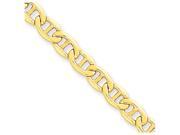 7 Inch 14k 5.85mm Semi solid Anchor Chain Bracelet in 14 kt Yellow Gold