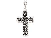 Sterling Silver Nugget Antiqued Cross Charm